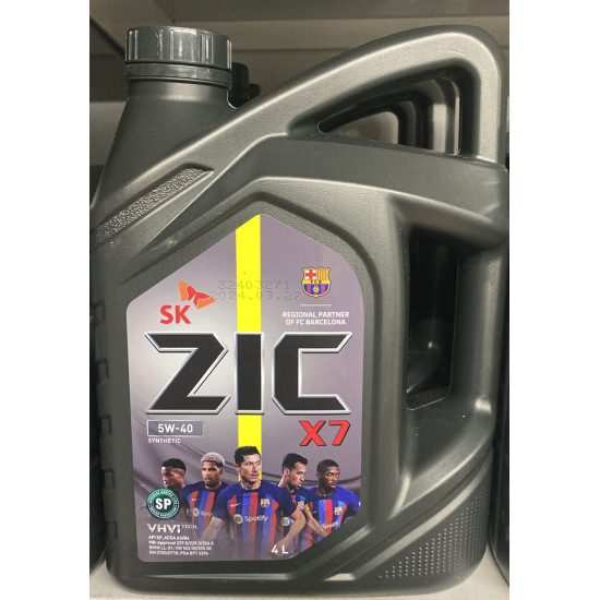 ZIC X7 5W-40 API SP 4л синтетическое моторное масло (4 шт)