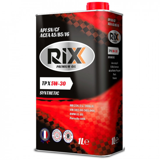 RIXX TP X 5W-30 SN/CF А5/В5 1 л моторное масло синт (12 шт)