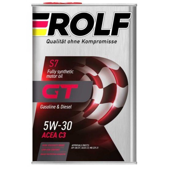ROLF GT 5W-30 SN/CF C3 синт. 4л моторное масло (4шт)