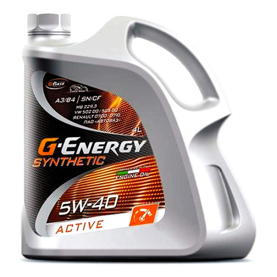 G-Energy Synthetic Active 5W-40 SN/CF 4л Синтетическое моторное масло (4 шт)
